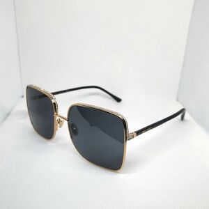 NEW AUTH Jimmy Choo ALIANA/S Black Gold Geometric Sunglasses